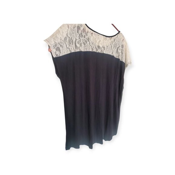 Carol Rose Black Lace Tunic/Tee Cap Sleeves 2X EUC - Picture 8 of 9